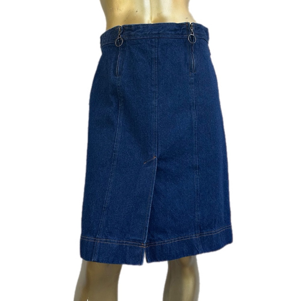 Y2K Vintage BCBG Paris Denim Pencil Skirt-100% cotton Zip Waist Detail size 8